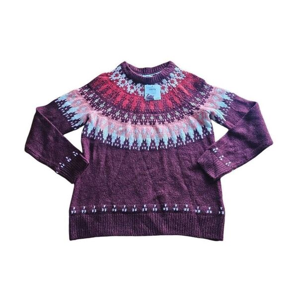 Sonoma womens Sz S dark red Fairisle Christmas sweater the super soft sweater - Picture 4 of 7